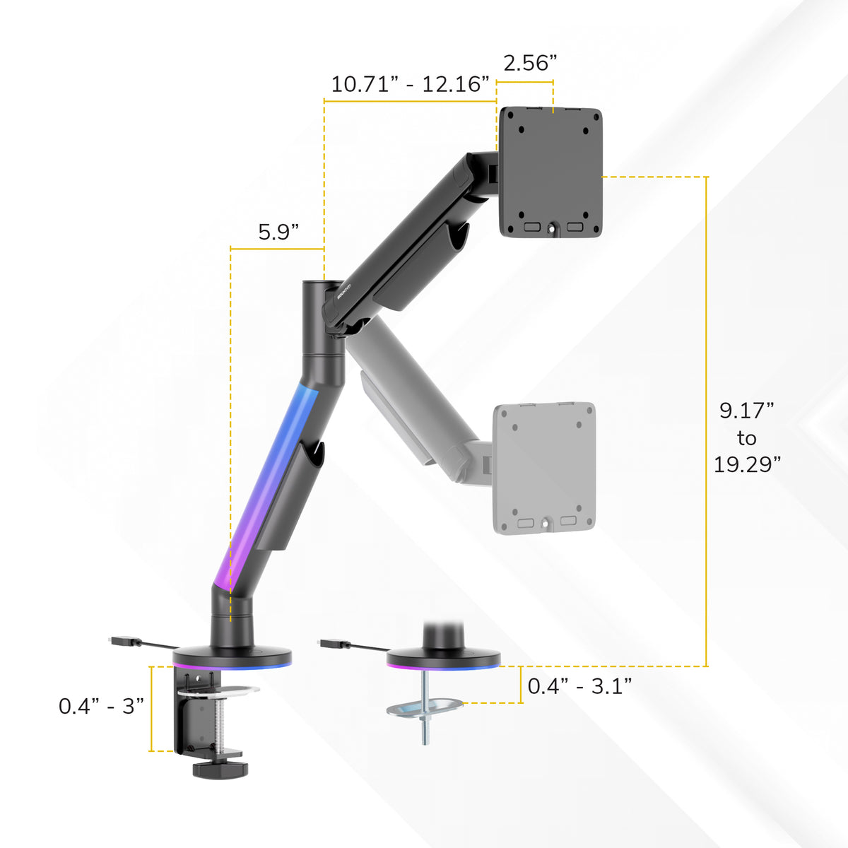 Monitor Mount with RGB Lighting