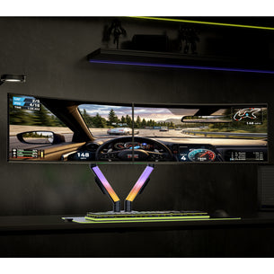 Dual Monitor Mount with RGB Lighting