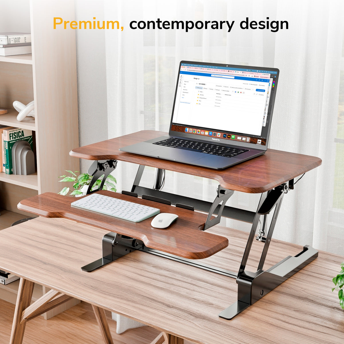 Compact Standing Desk Converter with 30" Desktop