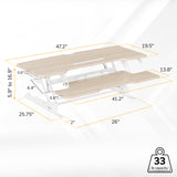 Large Standing Desk Converter with 47" Desktop