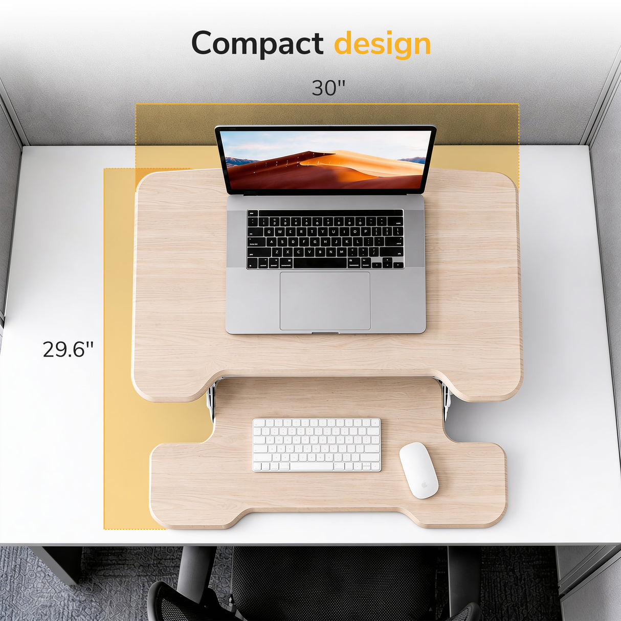 Compact Standing Desk Converter with 30" Desktop