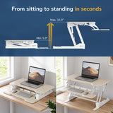 Compact Standing Desk Converter with 30" Desktop