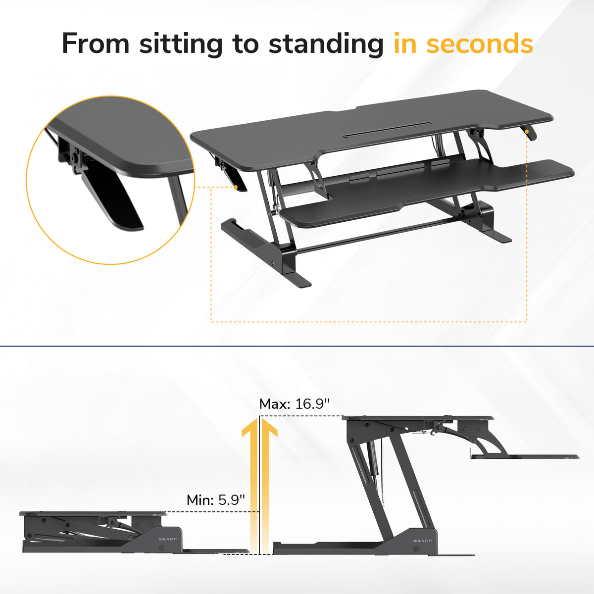 Large Standing Desk Converter with 47" Desktop