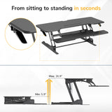 Large Standing Desk Converter with 47" Desktop