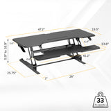 Large Standing Desk Converter with 47" Desktop