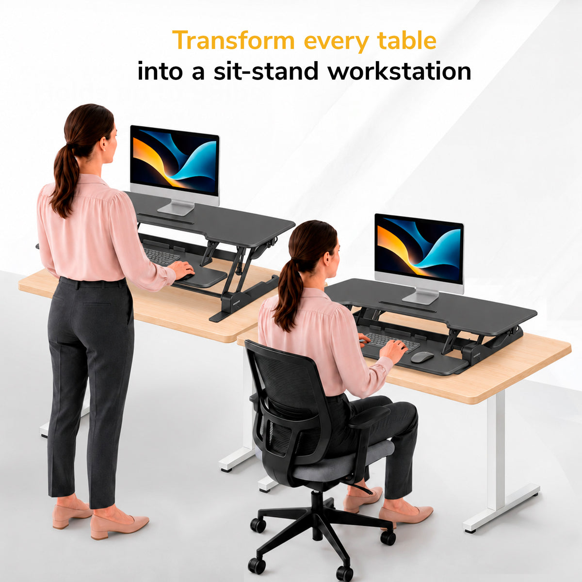 Large Standing Desk Converter with 47" Desktop