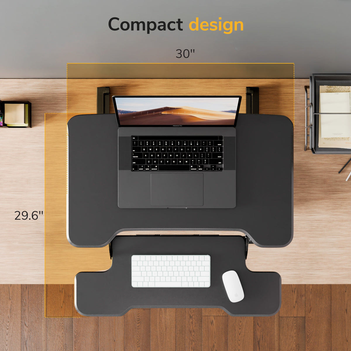 Compact Standing Desk Converter with 30" Desktop