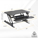 Compact Standing Desk Converter with 30" Desktop