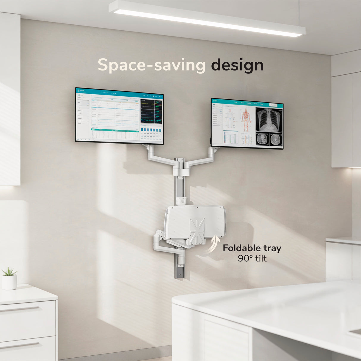 MedHub Dual Monitor Wall Workstation - Image 6 - Mount-It!