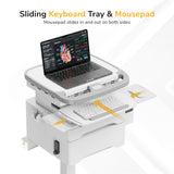 MedHub Mobile Workstation with Drawers, Powered