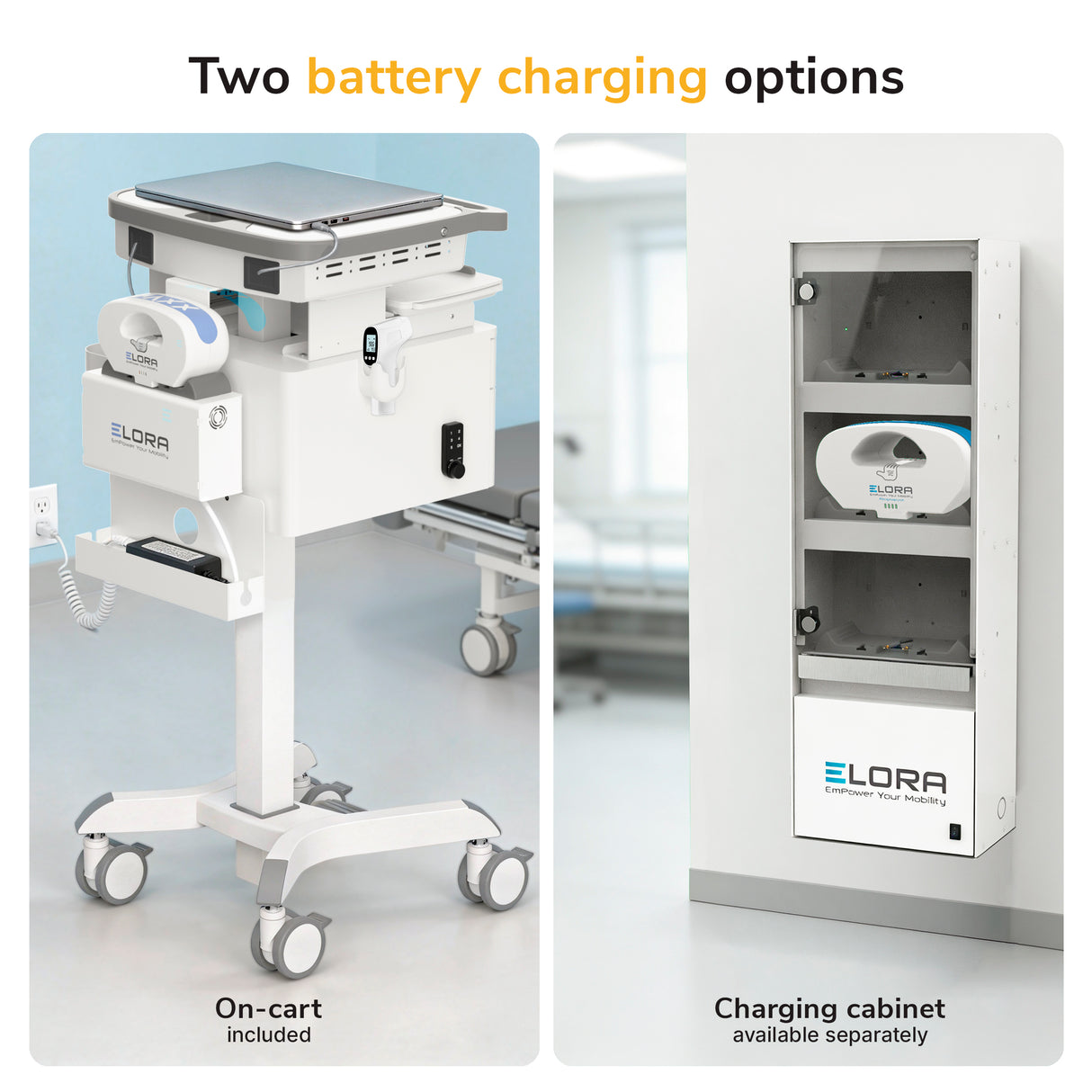 MedHub Mobile Workstation with Drawers, Powered