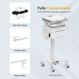 MedHub Mobile Workstation with Drawers, Powered