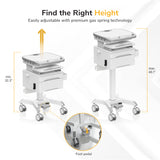MedHub Mobile Workstation with Drawers, Powered