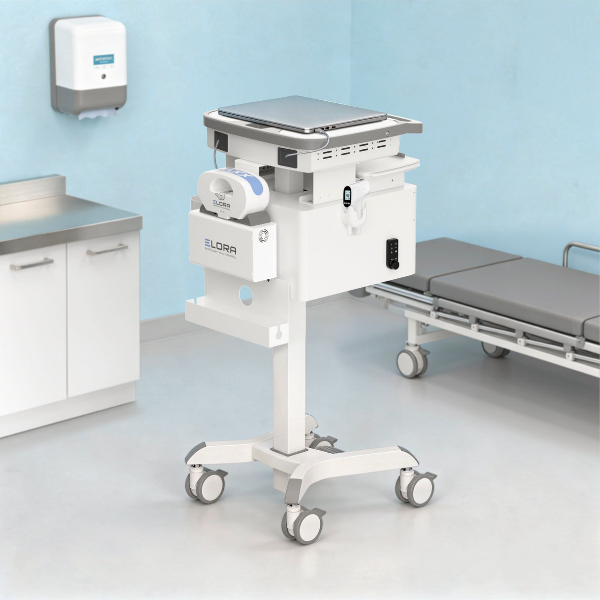 MedHub Mobile Workstation with Drawers, Powered