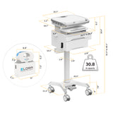 MedHub Mobile Workstation with Drawers, Powered