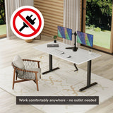 Hand Crank Standing Desk with 55" Tabletop - Black Base