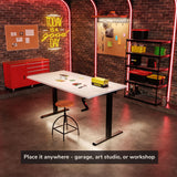 Hand Crank Standing Desk with 55" Tabletop - Black Base