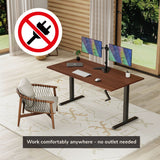 Hand Crank Standing Desk with 55" Tabletop - Black Base