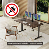 Hand Crank Standing Desk with 55" Tabletop - Black Base