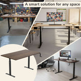 Hand Crank Standing Desk with 55" Tabletop - Black Base