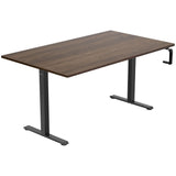 Hand Crank Standing Desk with 55" Tabletop - Black Base