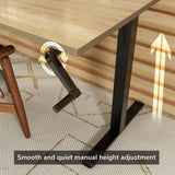 Hand Crank Standing Desk with 55" Tabletop - Black Base