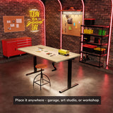 Hand Crank Standing Desk with 55" Tabletop - Black Base