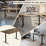 Hand Crank Standing Desk with 55" Tabletop - Black Base