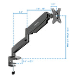 Single Monitor Desk Mount with Gas Spring Arm