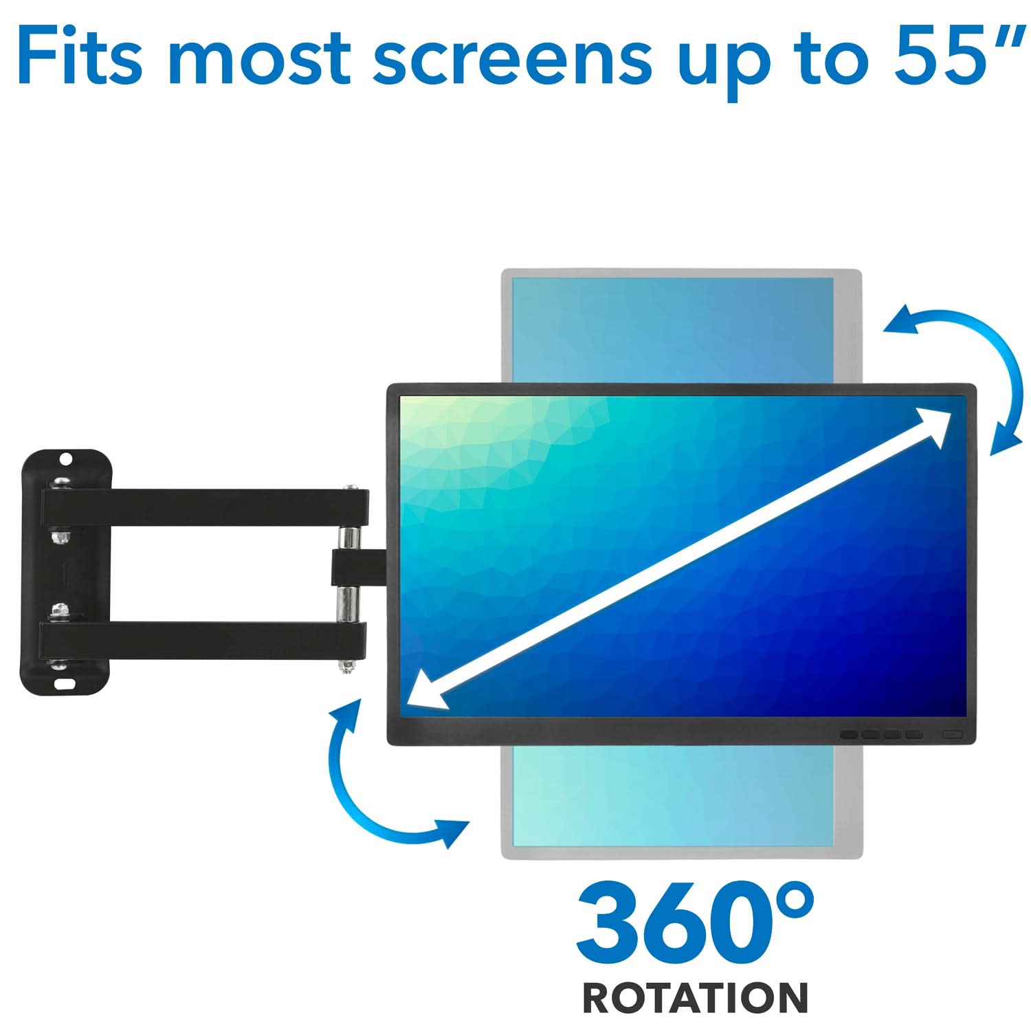 Full Motion Swivel TV Wall Mount – 23–55