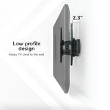 The Mount-It! Locking Anti-Theft TV Wall Mount features a low profile design, keeping your TV just 2.3 inches from the wall. Compatible with VESA 400x400, it securely mounts your flat-screen close to the wall for a sleek look.