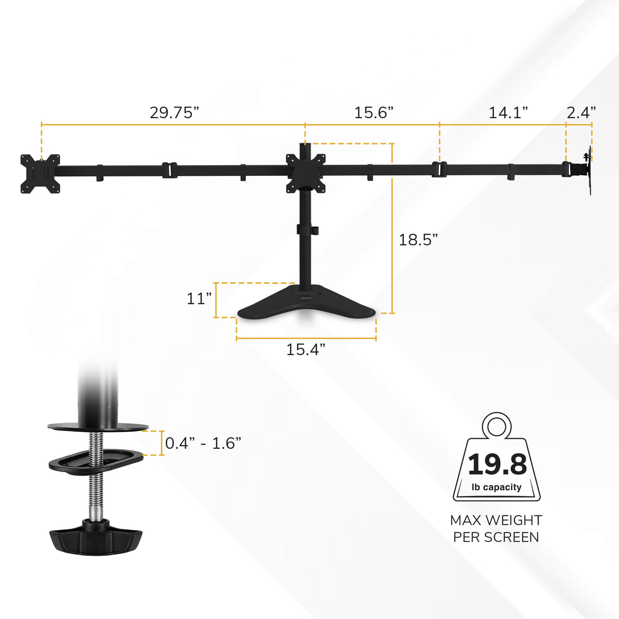 Full-Motion Triple Monitor Stand