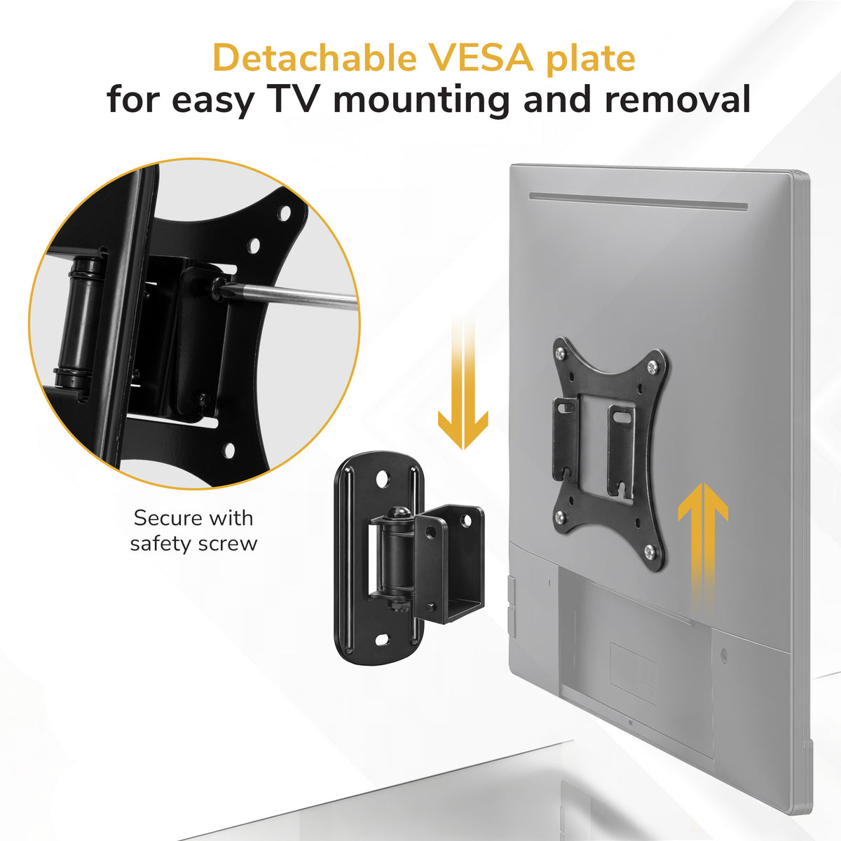 Single Stud Tilt and Swivel TV Wall Mount