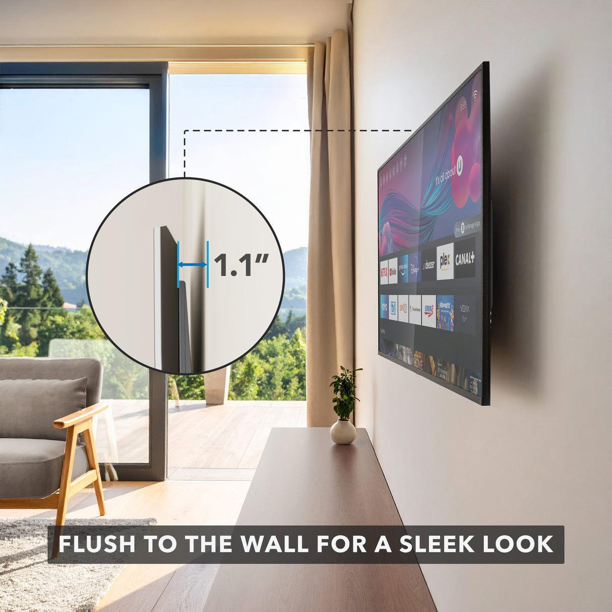 Low Profile Slim TV Wall Mount Fixed TV Bracket
