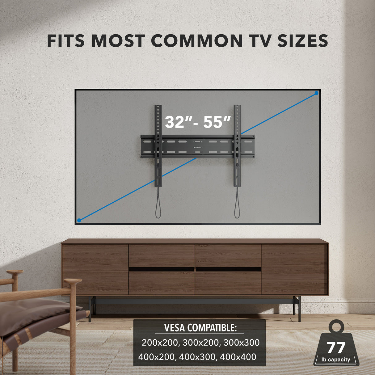 Low Profile Slim TV Wall Mount Fixed TV Bracket
