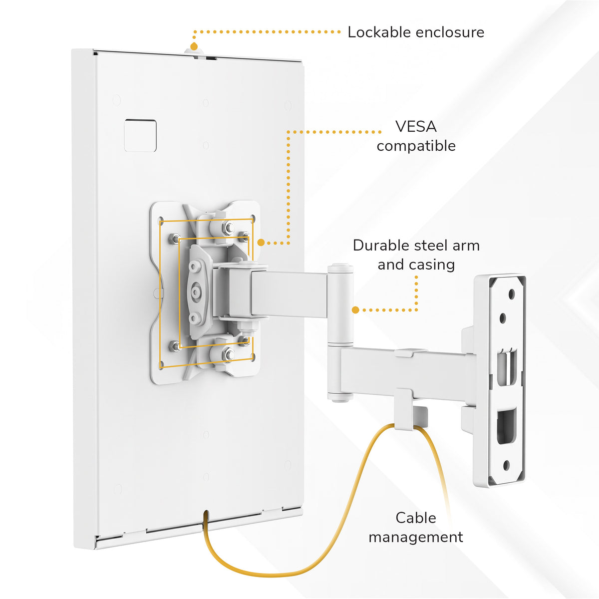 Anti-Theft Full-Motion Tablet Wall Mount