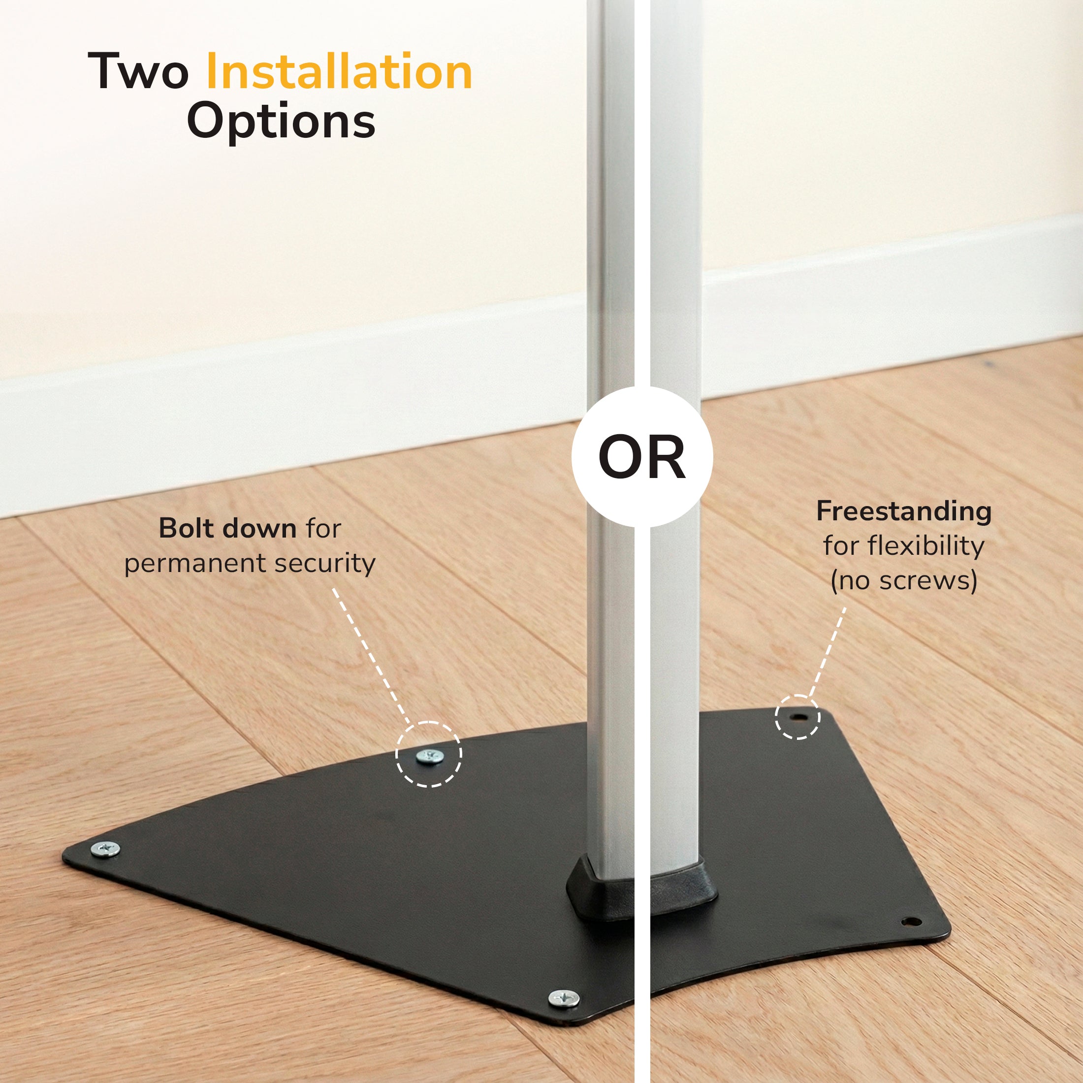 Universal Folding Metal Detector Stand – Mounting Legs Fit 5/8" To 1-1/8" Poles, 12-15" Height