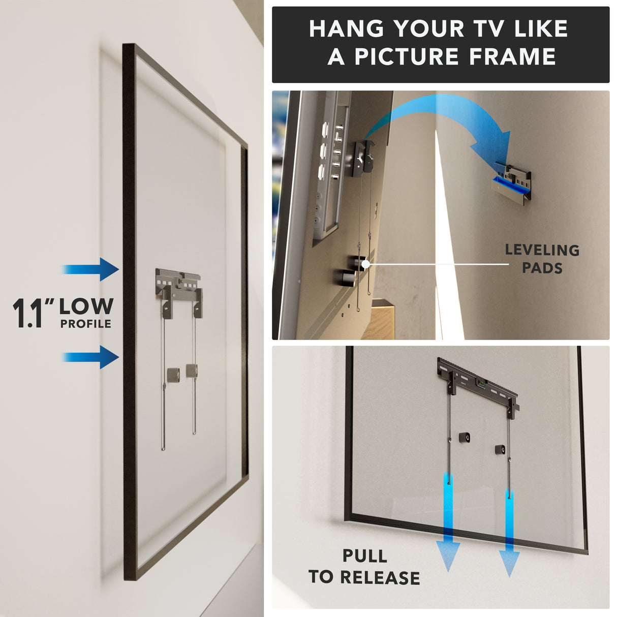 No Stud TV Wall Mount for TVs 37" to 86"