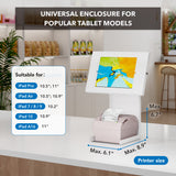 Anti-Theft Tablet Kiosk with Printer Shelf