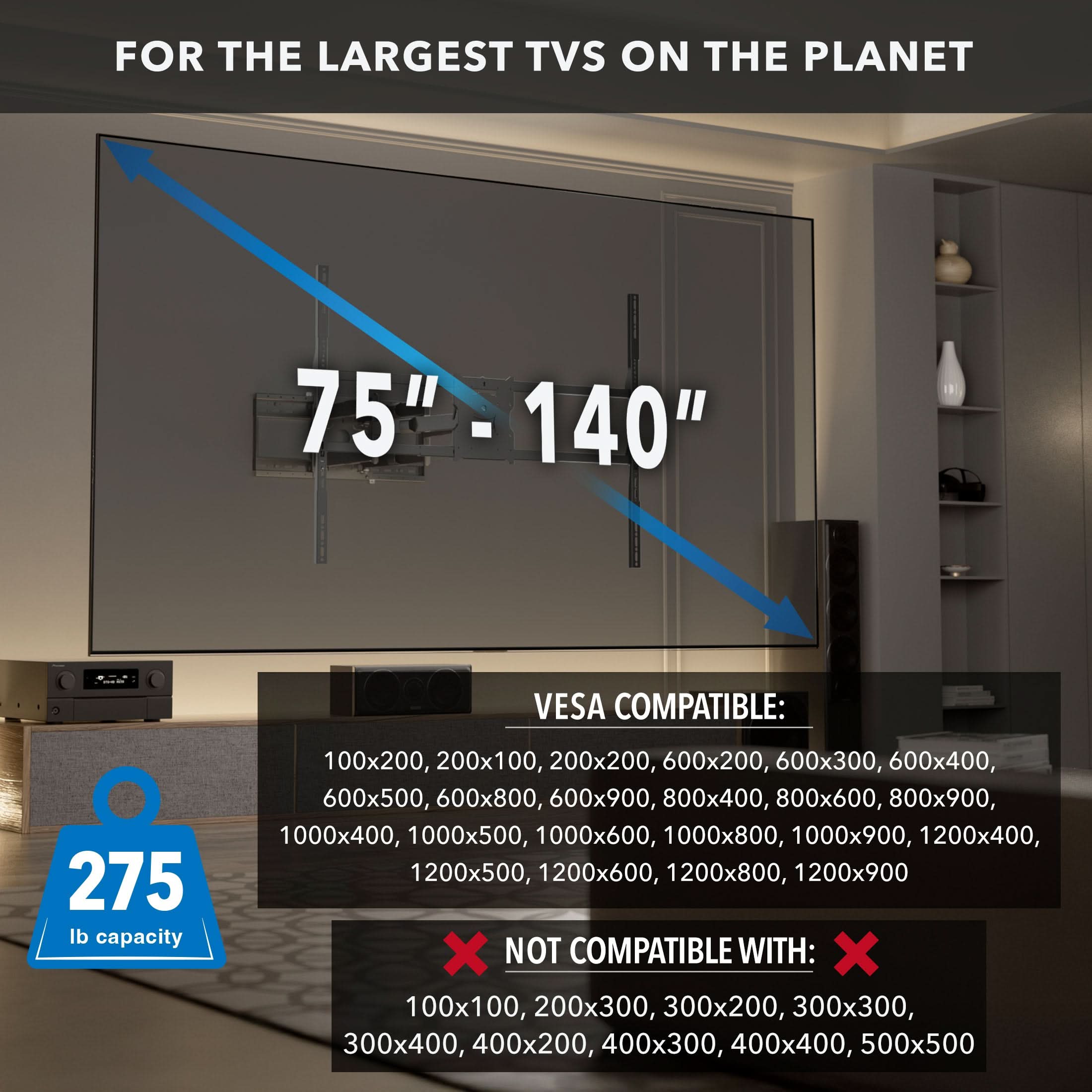 The Beast XXL Full Motion TV Wall Mount | 75–140