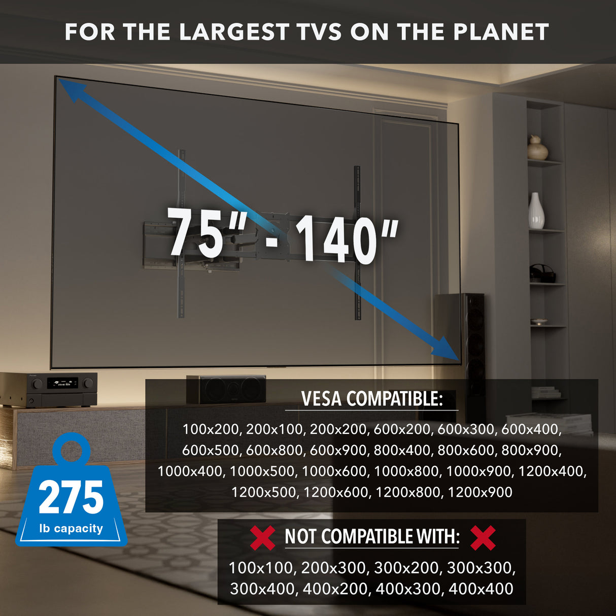The Beast XXL - Heavy-Duty XXL Full Motion TV Wall Mount