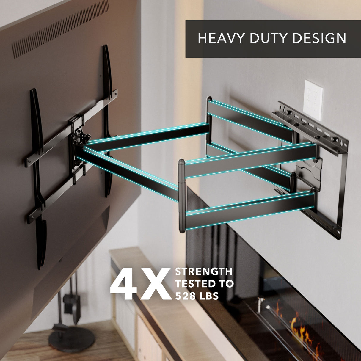 Full Motion TV Wall Mount with Extra Long Extension for 43" - 100" TVs