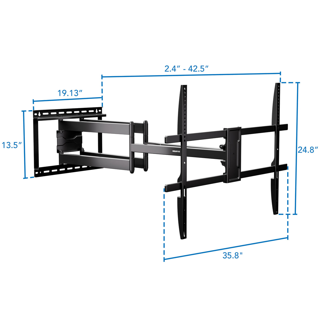 Full Motion TV Wall Mount with Extra Long Extension for 43" - 100" TVs