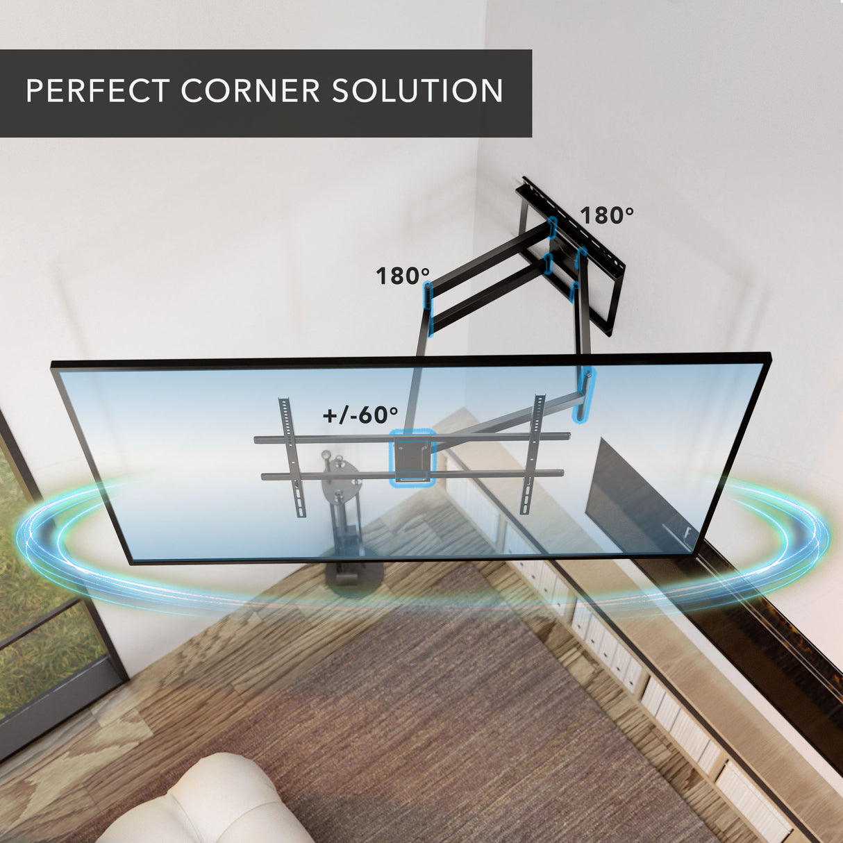 Full Motion TV Wall Mount with Extra Long Extension for 43" - 100" TVs