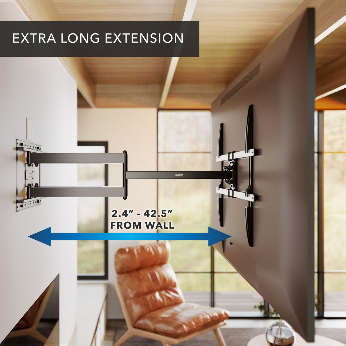 Full Motion TV Wall Mount with Extra Long Extension for 43" - 100" TVs