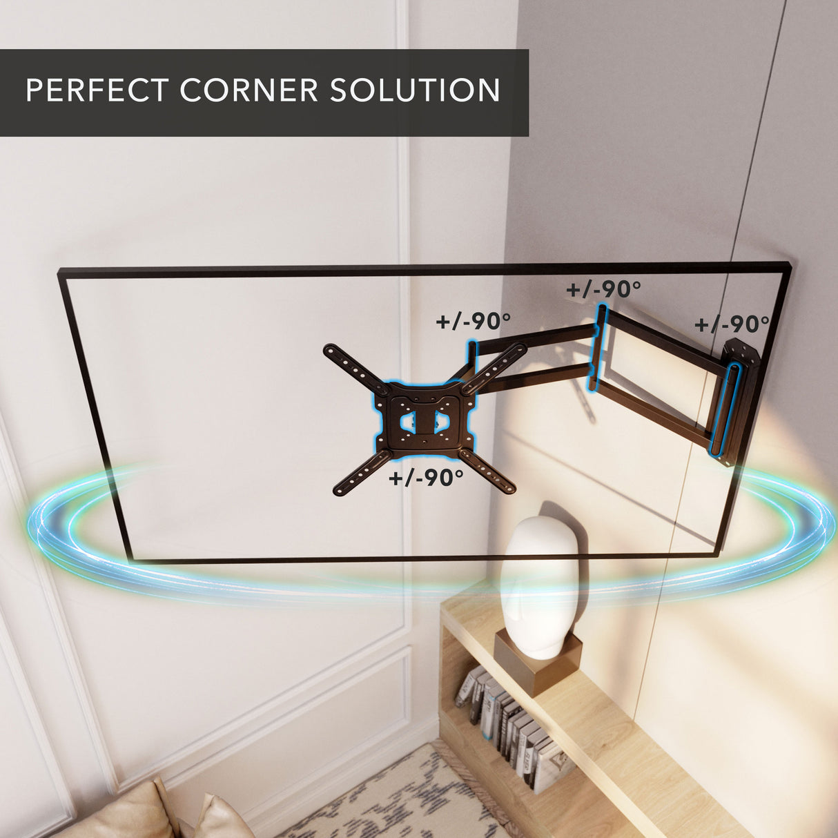 Full Motion TV Wall Mount with Extra Long Extension for 23"-65" TVs