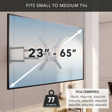Full Motion TV Wall Mount with Extra Long Extension for 23"-65" TVs