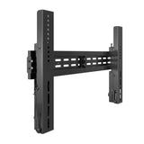 The Mount-It! Pop-Out Video Wall Mount is a black adjustable metal bracket with vertical and horizontal components, screw hole slots, and a sturdy design to support flat-screen TVs with precise alignment.