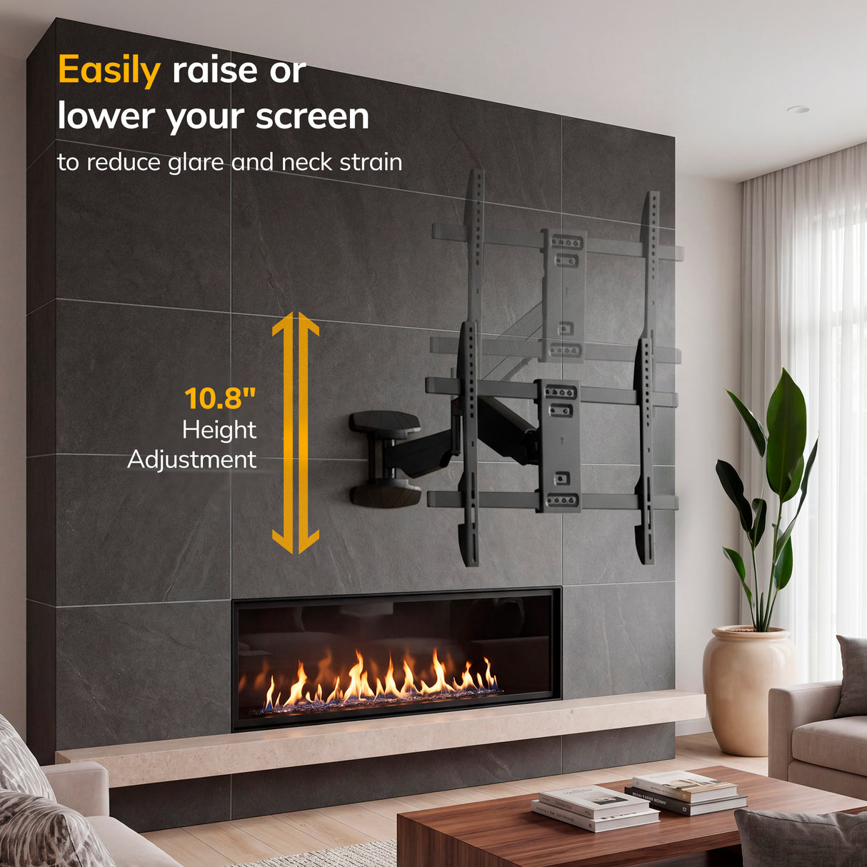 Full Motion TV Wall Mount with Gas Spring Arm