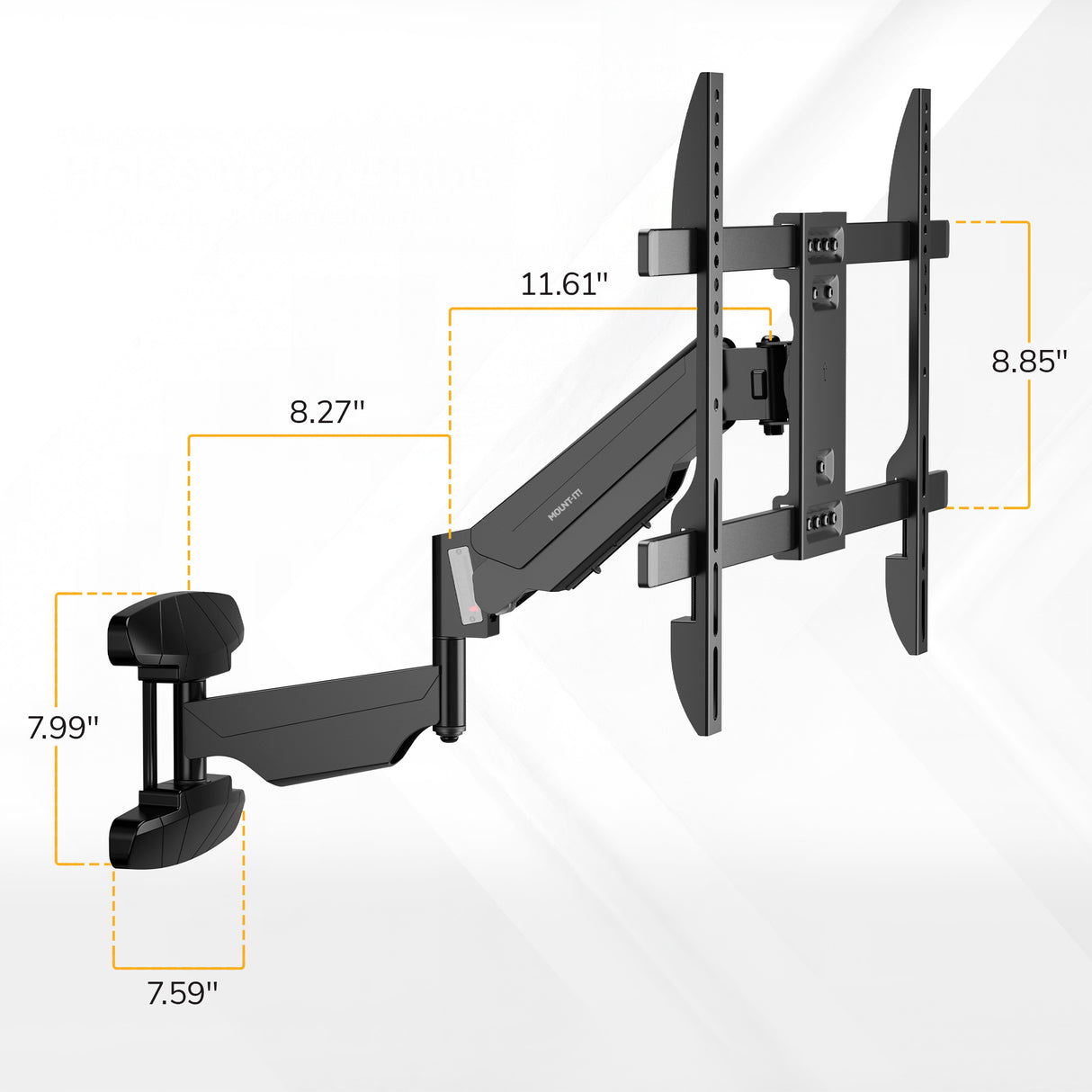 Full Motion TV Wall Mount with Gas Spring Arm